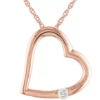 Promo 😉 1/10 ct. t.w. Solitaire Diamond Accent Heart Pendant with Chain in 10K Rose Gold by Belk & Co. 🧨