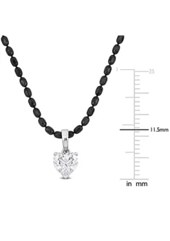 Cheapest 🤩 Lab Created 1 CT DEW Heart Shape Created Moissanite Pendant with Diamond Cut Chain in Sterling Silver with Black Rhodium by Belk & Co. ✨ -DealsBelk & Co. Store Belk 23737