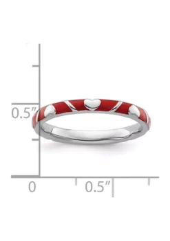 Budget 👏 Sterling Silver Stackable Expressions Red Enamel Heart Ring by Belk & Co. ❤️ -DealsBelk & Co. Store Belk 23743