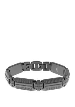 Best Sale 🤩 Stainless Steel Bracelet with Gun Metal Gray Ion Plating and Lock Extender by Belk & Co. ✨
