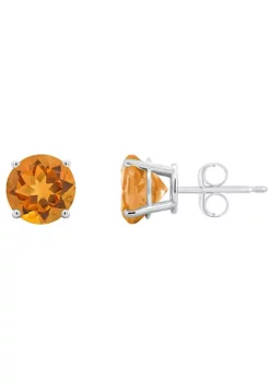 Deals ๐ Sterling Silver 7mm Round Citrine Stud Earrings by Belk & Co. ๐