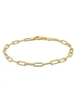 Best Pirce 👏 3.5MM Oval Link Bracelet in 18k Yellow Gold Plated Sterling Silver, 9 by Belk & Co. 👏 -DealsBelk & Co. Store Belk 23770