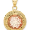 Hot Sale 🤩 14K Yellow Gold Diamond Cut Natural Shell Floral Cameo Pendant by Belk & Co. 👍