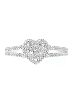 Deals 🎉 1/4 ct. t.w. Diamond Sterling Silver Heart Ring by Belk & Co. 🧨 -DealsBelk & Co. Store Belk 23804