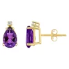 Cheapest ✔️ 14K Gold 8x5 Pear Shape Amethyst Diamond Accent Earrings by Belk & Co. 👏