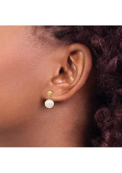 Best reviews of 😀 14K Yellow Gold 8-8.5mm White Round Freshwater Cultured Pearl Dangle Post Earrings by Belk & Co. 🔥 -DealsBelk & Co. Store Belk 23834