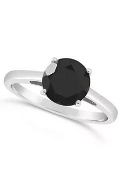 Budget ⌛ Sterling Silver 8mm Round Black Agate Solitaire Ring by Belk & Co. 🔥 -DealsBelk & Co. Store Belk 23841