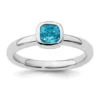 Flash Sale 💯 5/8 ct. t.w. Cushion-cut Blue Topaz Stackable Expressions Ring in Sterling Silver by Belk & Co. 🧨