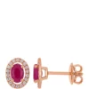 Top 10 🤩 Ruby and 1/5 ct. t.w. Diamond Halo Stud Earrings by Belk & Co. 🧨