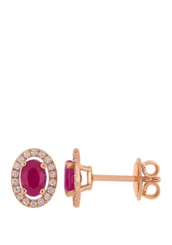 Top 10 🤩 Ruby and 1/5 ct. t.w. Diamond Halo Stud Earrings by Belk & Co. 🧨 -DealsBelk & Co. Store Belk 23875