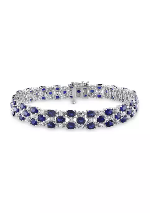 Wholesale ❤️ Lab Created 18.90 ct. t.g.w. Created Blue and Created White Sapphire 3-Row Bracelet in Sterling Silver by Belk & Co. 🧨 1 Wholesale ❤️ Lab Created 18.90 ct. t.g.w. Created Blue and Created White Sapphire 3-Row Bracelet in Sterling Silver by Belk & Co. 🧨