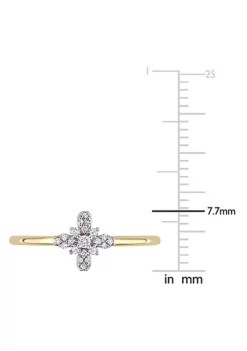 Flash Sale 🛒 1/10 ct. t.w. Diamond Floral Ring in 10K Yellow Gold by Belk & Co. 🌟 -DealsBelk & Co. Store Belk 23889