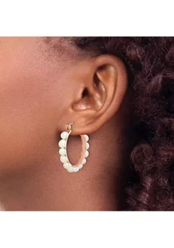 Coupon 🌟 Sterling Silver Rose-tone 18K Flash-plated 4-5mm Hoop Freshwater Cultured Pearl Earrings by Belk & Co. 👍 -DealsBelk & Co. Store Belk 23908