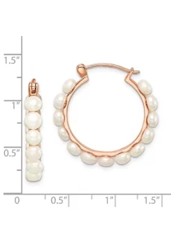 Coupon 🌟 Sterling Silver Rose-tone 18K Flash-plated 4-5mm Hoop Freshwater Cultured Pearl Earrings by Belk & Co. 👍 -DealsBelk & Co. Store Belk 23909