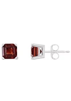 Best deal 🔥 Sterling Silver 6mm Asscher Garnet Stud Earrings by Belk & Co. ❤️ -DealsBelk & Co. Store Belk 23919