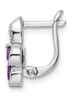 Best deal 🧨 1/2 ct. t.w. Amethyst and White Topaz Swirl Hinged Earrings in Rhodium-Plated Sterling Silver by Belk & Co. 🔥 -DealsBelk & Co. Store Belk 23922