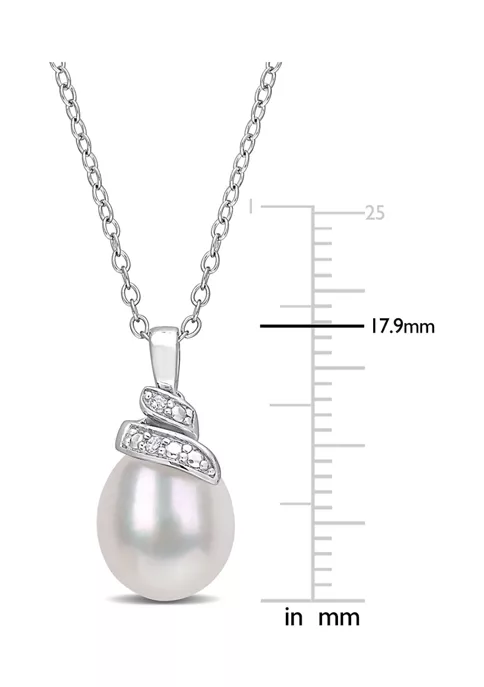 Promo ๐งจ 6.5-7mm Freshwater Cultured Pearl and Diamond Accent Swril Pendant with Chain in Sterling Silver by Belk & Co. โญ 3 Promo ๐งจ 6.5-7mm Freshwater Cultured Pearl and Diamond Accent Swril Pendant with Chain in Sterling Silver by Belk & Co. โญ - Image 3