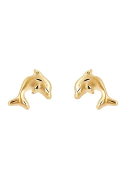 Discount 🤩 Kids Dolphin Earrings in 14K Yellow Gold by Belk & Co. 😉 -DealsBelk & Co. Store Belk 2395