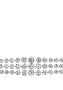 New 💯 16.75 ct. t.w. Triple Row Diamond Tennis Bracelet in 18k White Gold by Belk & Co. 🌟 -DealsBelk & Co. Store Belk 23956