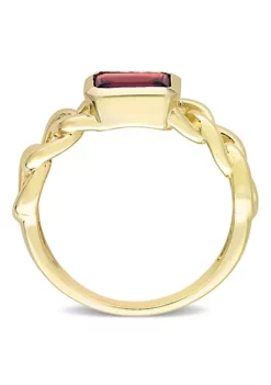 New 🌟 Octagon Garnet Link Ring in 10k Yellow Gold by Belk & Co. ✨ -DealsBelk & Co. Store Belk 23976