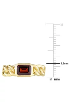 New 🌟 Octagon Garnet Link Ring in 10k Yellow Gold by Belk & Co. ✨ -DealsBelk & Co. Store Belk 23977