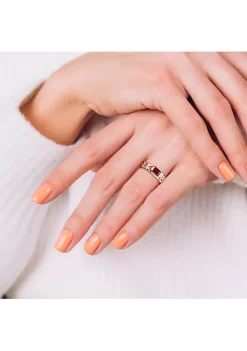 New 🌟 Octagon Garnet Link Ring in 10k Yellow Gold by Belk & Co. ✨ -DealsBelk & Co. Store Belk 23978