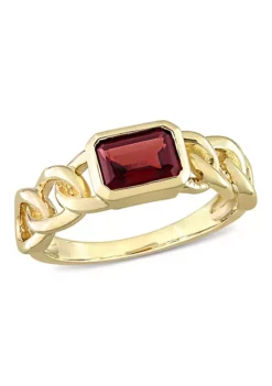 New 🌟 Octagon Garnet Link Ring in 10k Yellow Gold by Belk & Co. ✨ -DealsBelk & Co. Store Belk 23979