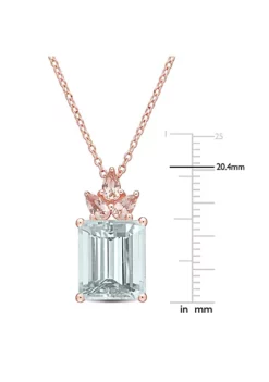 Best reviews of ✨ 6.35 ct. t.g.w. Ice Aquamarine and Morganite Drop Pendant with Chain in Rose Plated Sterling Silver by Belk & Co. 👏 -DealsBelk & Co. Store Belk 23982