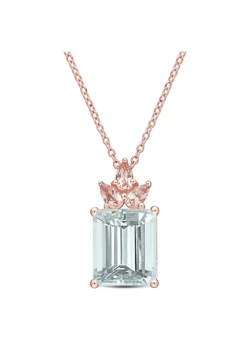 Best reviews of ✨ 6.35 ct. t.g.w. Ice Aquamarine and Morganite Drop Pendant with Chain in Rose Plated Sterling Silver by Belk & Co. 👏 -DealsBelk & Co. Store Belk 23983