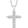 Flash Sale 👏 1/4 ct. t.w. Sterling Silver Cross Pendant Necklace by Belk & Co. 💯