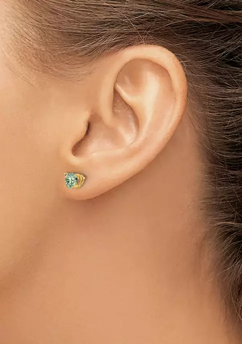 New ๐ 7/8 ct. t.w. Green Quartz 5mm Heart Earrings in 14K Yellow Gold by Belk & Co. โค๏ธ 3 New ๐ 7/8 ct. t.w. Green Quartz 5mm Heart Earrings in 14K Yellow Gold by Belk & Co. โค๏ธ - Image 3