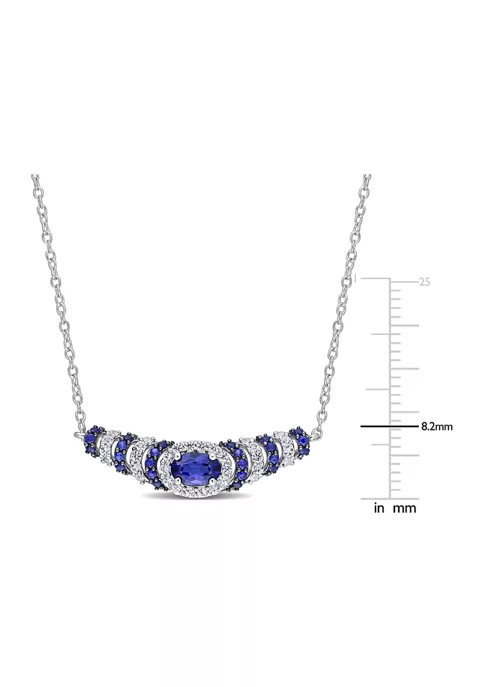Best Sale 👏 Lab Created 1.31 ct. t.g.w. Created Blue and Created White Sapphire Oval Necklace in Sterling Silver with Black Rhodium Plating by Belk & Co. ✨ 2 Best Sale 👏 Lab Created 1.31 ct. t.g.w. Created Blue and Created White Sapphire Oval Necklace in Sterling Silver with Black Rhodium Plating by Belk & Co. ✨ - Image 2
