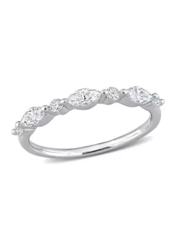 Best deal ⭐ 1/2 ct. t.w. Created Moissanite Semi-Eternity Ring in Sterling Silver by Belk & Co. 🥰 -DealsBelk & Co. Store Belk 24031