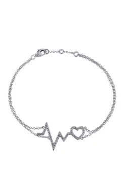 Best Pirce 🎁 1/10 ct. t.w. Diamond Accent Heartbeat Bracelet in Sterling Silver by Belk & Co. 👍 -DealsBelk & Co. Store Belk 24034