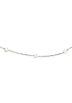 Deals 🔔 Sterling Silver Rhodium 7-8mm White Freshwater Cultured Pearl with 2-inch Extension Necklace by Belk & Co. 💯