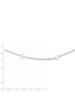Deals 🔔 Sterling Silver Rhodium 7-8mm White Freshwater Cultured Pearl with 2-inch Extension Necklace by Belk & Co. 💯 -DealsBelk & Co. Store Belk 24037
