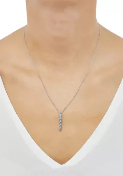 Wholesale 🧨 Swiss Blue Topaz and Created White Sapphire Necklace in Sterling Silver with 18" Cable Chain by Belk & Co. 🔔 -DealsBelk & Co. Store Belk 24042
