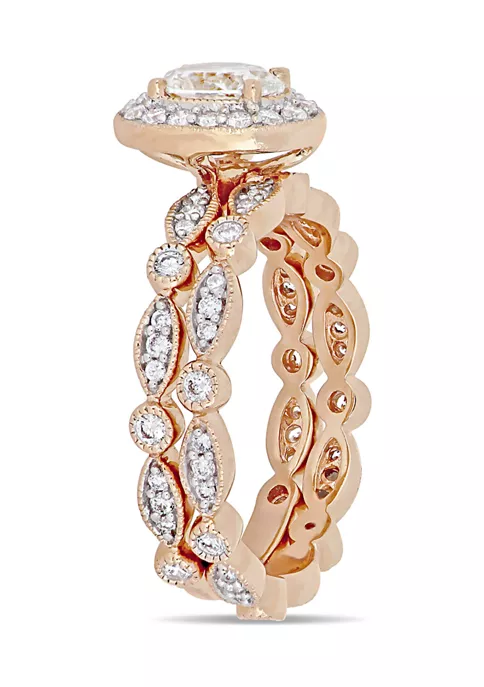 Coupon 🛒 1 ct. t.w. Diamond Oval Infinity Halo Bridal Set in 14k Rose Gold by Belk & Co. 💯 2 Coupon 🛒 1 ct. t.w. Diamond Oval Infinity Halo Bridal Set in 14k Rose Gold by Belk & Co. 💯 - Image 2