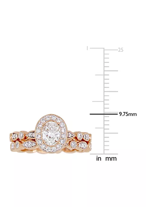 Coupon 🛒 1 ct. t.w. Diamond Oval Infinity Halo Bridal Set in 14k Rose Gold by Belk & Co. 💯 3 Coupon 🛒 1 ct. t.w. Diamond Oval Infinity Halo Bridal Set in 14k Rose Gold by Belk & Co. 💯 - Image 3