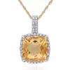 Outlet 👍 10k Yellow Gold Citrine and Diamond Pendant by Belk & Co. 👍