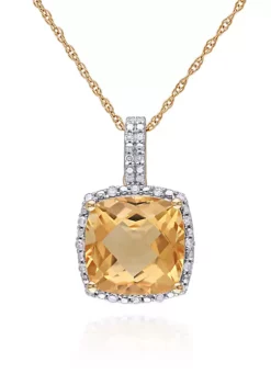 Outlet 👍 10k Yellow Gold Citrine and Diamond Pendant by Belk & Co. 👍 -DealsBelk & Co. Store Belk 24078
