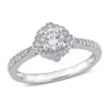 Buy 🥰 Lab Created 4/5 CT TGW Created White Sapphire and 1/10 CT TW Diamond Floral Halo Engagement Ring in 10k White Gold by Belk & Co. 👏