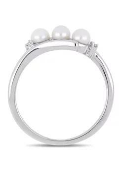 Wholesale 😉 Cultured Freshwater Pearl and Diamond Ring in 10k White Gold by Belk & Co. 😉 -DealsBelk & Co. Store Belk 24089