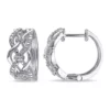 New 👏 1/10 ct. t.w. Diamond Intertwined Hoop Earrings In Sterling Silver by Belk & Co. 💯