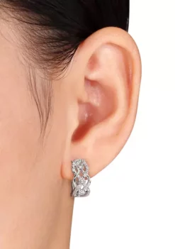 New 👏 1/10 ct. t.w. Diamond Intertwined Hoop Earrings In Sterling Silver by Belk & Co. 💯 -DealsBelk & Co. Store Belk 24104