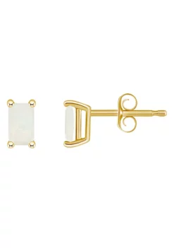 Cheapest โค๏ธ 14K Gold 5x3 Emerald Cut Opal Earrings by Belk & Co. ๐ฏ