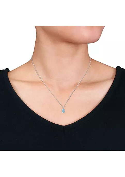 New 😀 1.2 ct. t.g.w. Sky Blue Topaz Solitaire Pendant with Chain in Sterling Silver by Belk & Co. 🌟 2 New 😀 1.2 ct. t.g.w. Sky Blue Topaz Solitaire Pendant with Chain in Sterling Silver by Belk & Co. 🌟 - Image 2