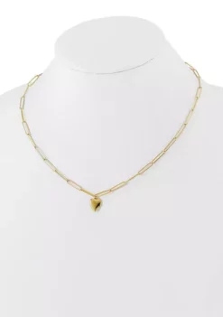 Promo 🎉 14K Yellow Gold Polished Heart Paperclip Link Necklace by Belk & Co. ✔️ -DealsBelk & Co. Store Belk 24136