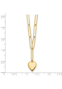 Promo 🎉 14K Yellow Gold Polished Heart Paperclip Link Necklace by Belk & Co. ✔️ -DealsBelk & Co. Store Belk 24137