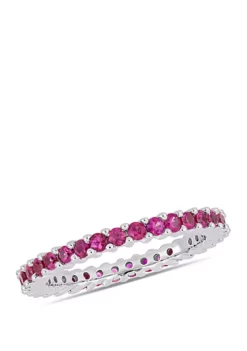 Buy 👏 1.5 ct. t.w. Pink Sapphire Eternity Band in 14k White Gold by Belk & Co. 🤩 -DealsBelk & Co. Store Belk 24144